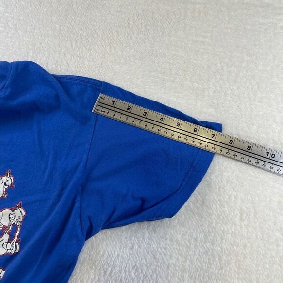 Large Blue T Shirt Ghostbusters Logo With Stay Puffed Marshmallow Minis Mad Engi - Picture 10 of 13